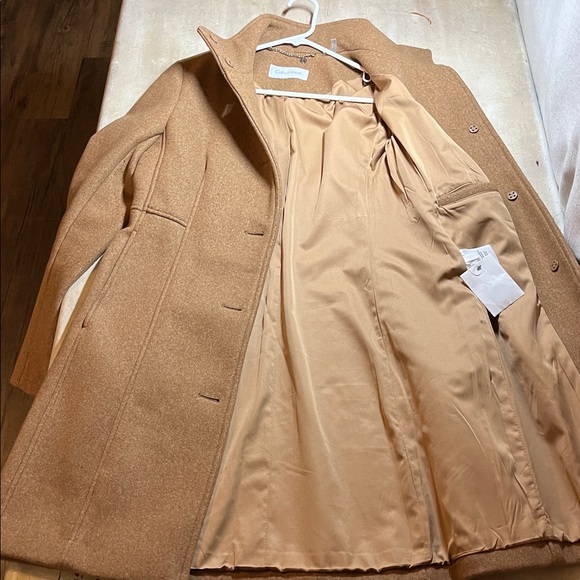 Calvin Klein Camel Wool Coat - Picture 3 of 4
